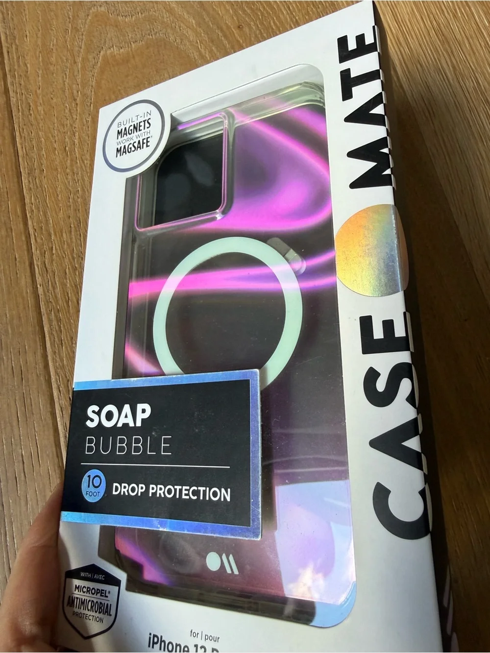 New Case-mate Soap Bubble iPhone 12 Pro Max Case Iridescent Pink Purple Unique